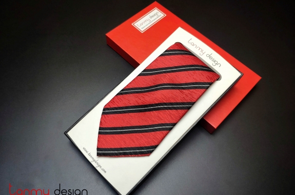 Black & red silk tie